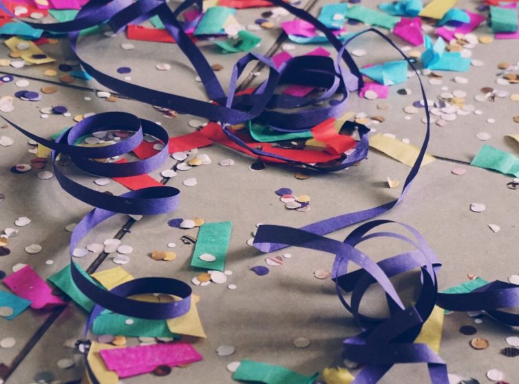 Party decorations spilled across the floor.